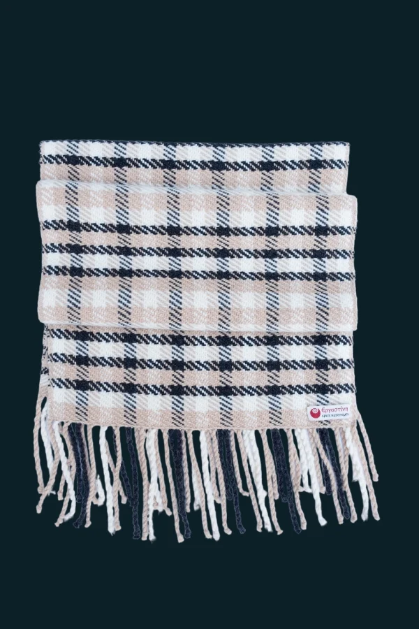 Χειροποίητη εσάρπα Twill με ρίγες στην πλάτη (λεπτομέρεια)